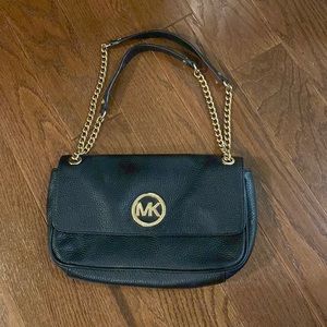 Michael Kors Black Leather Shoulder Bag